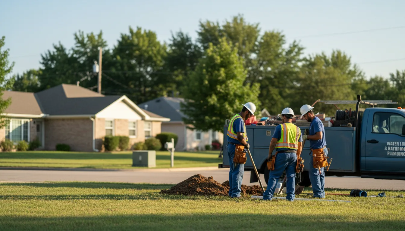 Residential water line and bathroom plumbing service in Oakville, IN